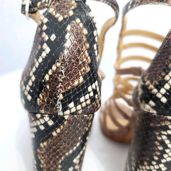 SCHUTZ Kaye Reptile Snakeskin Heel Sandals - Picture 9 of 16